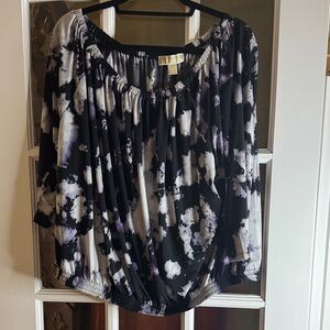 MICHAEL Michael Kors Black and White Patterned Blouse